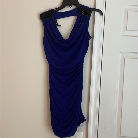 Royal Blue Bodycon Cocktail Dress - Picture 2 of 5